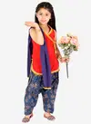 Red Colour KID1 Girls Festive Wear Sia halter neck kurti salwar Suit Collection K22EG82RD